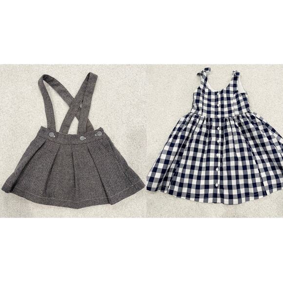 Girls 3T Bundle of Il Porticciolo Wool Herringbone Skirt and Hope & Henry Dress - Picture 1 of 15